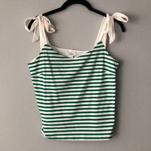 ✨🆕✨ JCrew striped green & white tie top